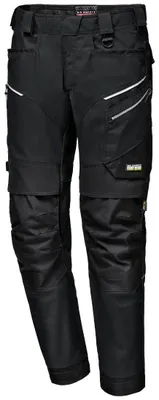 Immagine prodotto di Pantaloni da lavoro Sir Safety in tela elasticizzata per uomo con rinforzi sulle ginocchia in Cordura, taglia 50, nero