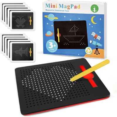Productafbeelding van Magnetisch tekenbord, magisch magneetspel, magneetbord voor kinderen, om mee te nemen, educatief speelgoed voor kinderen vanaf 3 jaar (zwart)