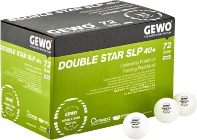 Produktbild von GEWO Double Star SLP 40+ – 72er Tischtennisbälle, nahtlos, weiß