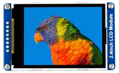 Productafbeelding van Waveshare 2.4-inch LCD TFT-schermmodule, ondersteunt 65.000 RGB-kleuren, resolutie 240x320, met SPI-interface, geïntegreerde ILI9341-driver, gebruikmakend van de SPI-bus