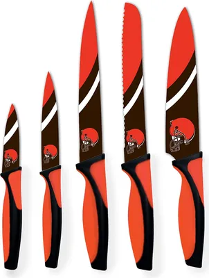 Produktbild von NFL Cleveland Browns Küchenmesser 5-teilig Set Football Messer Set Barbecue