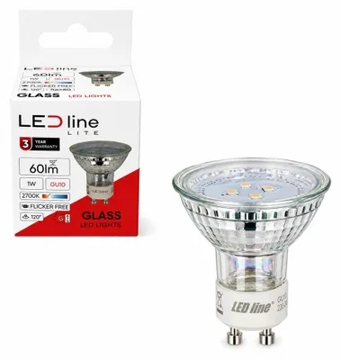Produktbild von LED-line LED GU10 1W Reflektor 60lm 120° Glas 220-260V Warmweiß 2700K