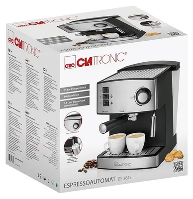 Image de Clatronic ES 3643 schwarz-inox Espressoautomat 15 Bar