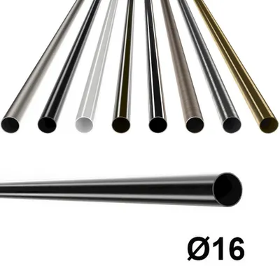 Immagine prodotto di MDEKOR Tubo in metallo per bastone per tende, 16 mm, nero, 180 cm