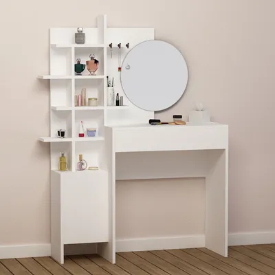 Immagine prodotto di Skye Decor, Mup - White, tavolino da toeletta, bianco, 100 % MELAMINE COATED SLIPBOARD, 105 x 35 x 151 cm