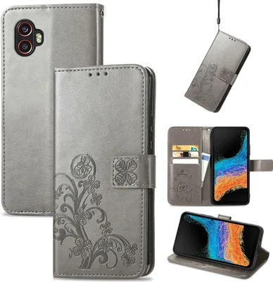 Zdjęcie produktu dla Pokrowiec König Design kompatybilny z etui na telefon Samsung Galaxy Xcover 6 Pro ze skóry syntetycznej - Etui na telefon komórkowy szare