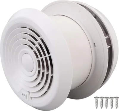 Imagen del producto de Ventilador de extracción para techo de vehículo recreativo de 12V, 5000 RPM, ventilación circular, ventilador de techo con mosquitera, ideal para caravanas, remolques, autocaravanas y yates