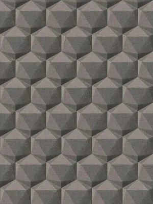 Produktbild von Grafiktapete 3D Optik mit Polygonmuster – Grau, Beige, Schwarz