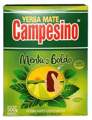 Produktbild von Campesino - Mate Tee Menta Boldo 500g - Rauchig Mit Viel Staub - Erfrischende Minze & Boldo - Intensiv Belebend - Ideal Als Kaltes Tereré - Paraguay