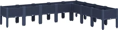 Produktbild von vidaXL Pflanzkasten mit Beinen Blaugrau 200x160x42 cm PP