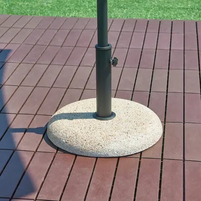 Zdjęcie produktu dla Stojak na parasol 'Bitritto' betonowy Ø45x6 cm okrągły 20 kg o wyglądzie kamienia, beżowy