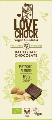 Productafbeelding van Tafelnoten: Dadel, Pistache, Amandel, 69% vegan, 70g