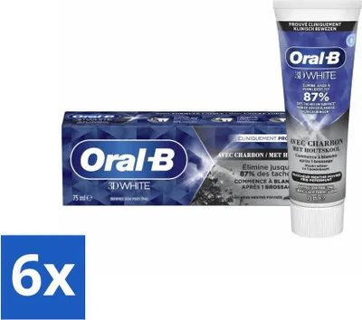 Produktbild von Oral-B Zahnpasta 3D White Charcoal 75 ml - Vorteilspack - 6 Stücke