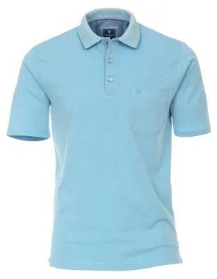 Produktbild von REDMOND Casual Herren Polo-Shirt Kurzarm Regular-Fit Jersey Türkis 6XL
