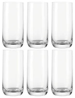 Produktbild von Leonardo Daily Trink-Gläser, 6er Set, spülmaschinenfeste Wasser, geradlinige Bec