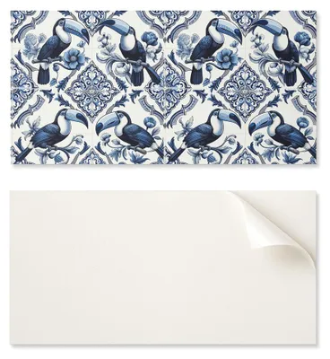 Obrázek produktu pro Dekorativní, samolepicí vinylová deska, rozměry 120 x 60 cm, motiv: tukán na dekorativních dlaždicích