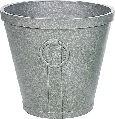 Obrázek produktu pro BELIANI Květináč na rostliny šedý 41 x 37 cm vláknitá hlína odolný vůči venkovním vlivům počasí