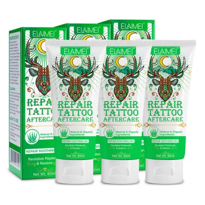 Produktbild von Tattoocreme Tattoopflege Pflegecreme Aftercare Tattoo Balm Gel Tägliche Pflege Creme 3x 60ml