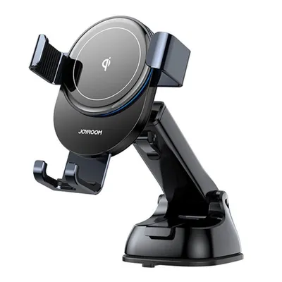 Produktbild von Joyroom Qi Wireless 15 W AutoLadegerät Schwerkraft Handyhalter für Armaturenbrett kompatibel mit Smartphones in grau