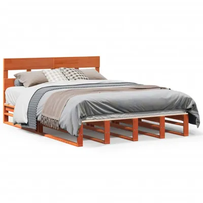 Obrázek produktu pro vidaXL Postel z masivu bez matrace vosk hnědá 140x200 cm borovice