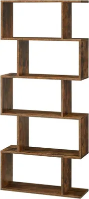 Produktbild von Hoppa! | Bücherregal | Rustikales Design - 6 Ebenen - Braun - Holz
