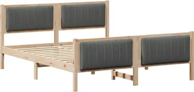 Immagine prodotto di vidaXL Struttura letto marrone e grigio scuro 160 x 200 cm in legno di pino massiccio