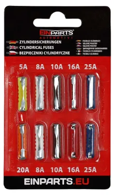 Obrázek produktu pro Epfuse34, cylindrické pojistky typu "torpedo", 10 kusů.