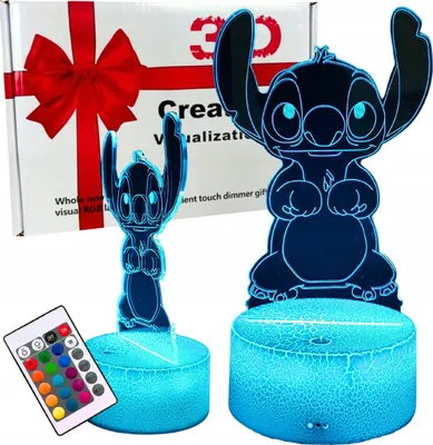 Image de Lilo et Stitch STICH 16 LED Lumière de nuit 3D pour enfants + télécommande