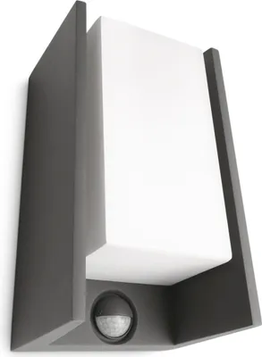 Zdjęcie produktu dla Philips EcoMoods Kinkiet Bridge 15 W E27 bez żarówki, Oświetlenie zewnętrzne ścienne, Antracyt, Metal, IP44, Ogród, Patio, II