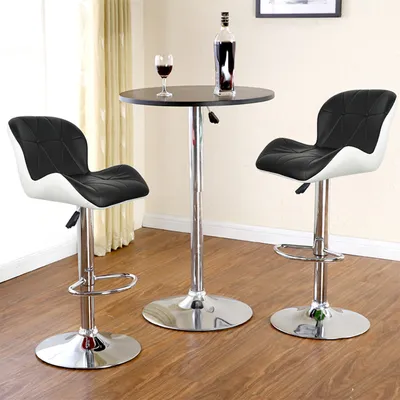 Produktbild von Barhocker 2er Set,Tresenhocker Küchenhocker 360° Drehstuhl mit Rückenlehne,höhenverstellbar