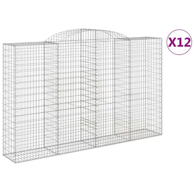 Produktbild von Gabionen mit Hochbogen 12 Stk 300x50x180/200cm Verzinktes Eisen