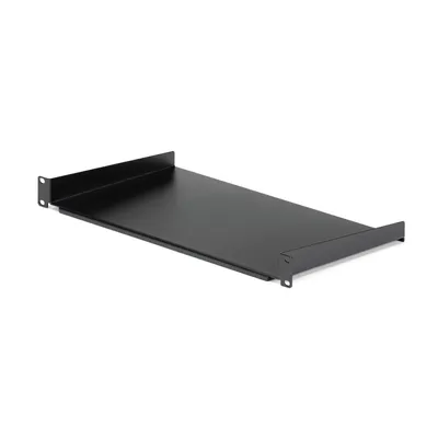 Produktbild von StarTech.com 1 HE Serverschrank Fachboden - Universal Rack Montage Server Regal für 19" Netzwerkschränke - Schwerlast Stahl - 20 kg Tragkraft - 25 cm Tiefe Ablage, Schwarz, Regalboden, Stahl, Schwarz, 1 Stück(e), 2 kg