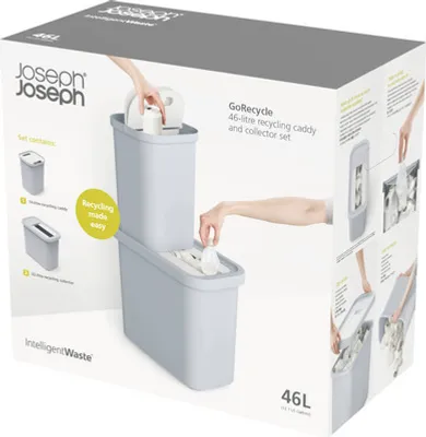 Immagine prodotto di Set di cestini Joseph Joseph 30112, 46 l, 2 scomparti, azzurro