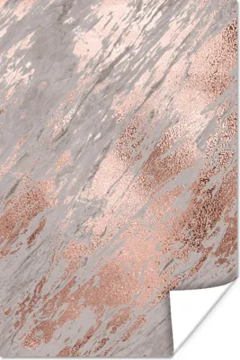 Produktbild von MuchoWow® Poster Marmor - Grau - Rosa - Gold 60x90 cm - Wanddekoration