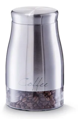 Productafbeelding van Voorraadpot Glas met Roestvrij Staal - 1300 ml - Ca. 11,5 x 11,5 x 19 cm - Schroefdeksel