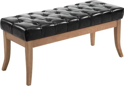 Imagen del producto de Sofá de imitación cuero – Sofá de cuero – Diseño Chesterfield elegante | Color:  | Tamaño: 100 cm