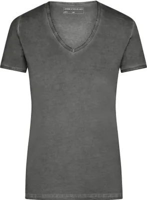 Produktbild von Trendiges T-Shirt mit V-Ausschnitt graphite, Gr. M