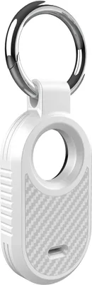 Immagine prodotto di Per Samsung Galaxy SmartTag 2 cover in fibra di carbonio TPU con etichetta bianca