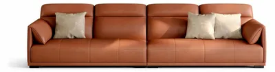Produktbild von 4-Sitzer Sofa Modern Stil Bequeme Leder Braune Weiche Gästebett