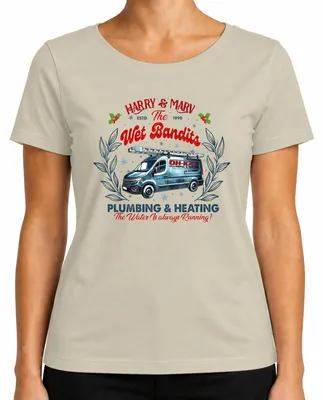 Imagen del producto de Harry & Marv Wet Bandits: Camiseta para mujer, diseño "Navidad", color natural, talla XL