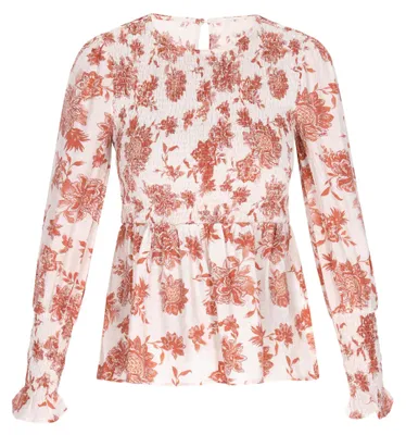 Image de Chemisier ESHA pour femme - blanc et orange, taille L