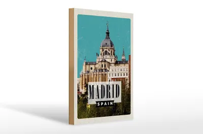Produktbild von Holzschild Reise 20x30cm Madrid Spanien Urlaubsort Geschenk