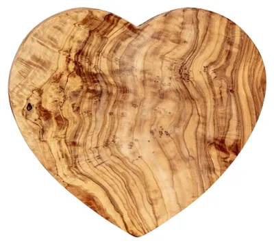 Image de Bol à collation en bois d'olivier, en forme de cœur, idéal pour la décoration de table