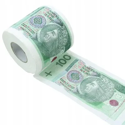 Zdjęcie produktu dla Papier Toaletowy Śmieszny Banknoty 100 Zł Pieniądze Śmieszny Gadżet Prezent