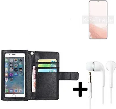 Produktbild von K-S-Trade Handyhülle + Kopfhörer kompatibel mit Samsung Galaxy S22 Exynos Schutzhülle Case mit Displayschutz / Schutzfolie schwarz + Kopfhörer