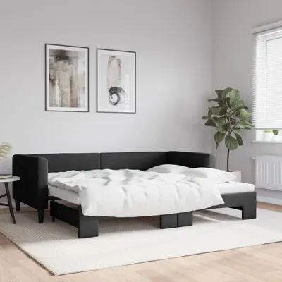 Image de Maison Exclusive - Canapé-lit convertible noir 90 x 190 cm en tissu