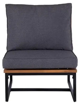Produktbild von home24 Loungesessel - Polyester / Akazie Massiv - Grau / Braun