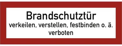 Produktbild von Dreifke® Aufkleber Brandschutztür verkeilen...verboten, Folie, 297x105 mm