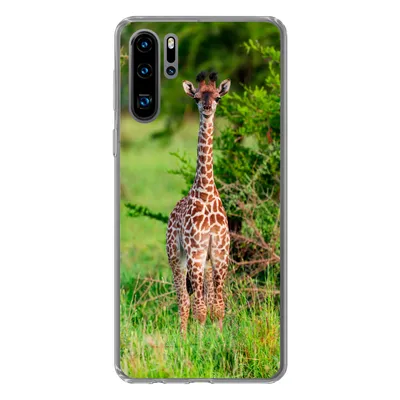 Produktbild von MuchoWow® Handyhülle Schutzhülle Hülle für Huawei P30 Pro Baby - Giraffe - Pflanzen Silikon Softcase Handy Hülle - Schutzdeckel