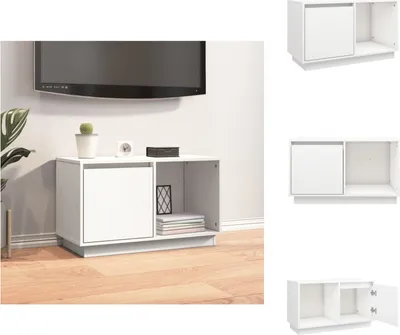 Produktbild von vidaXL TV-Schrank Weiß 74x35x44 cm Massivholz Kiefer -  TV-Möbel
